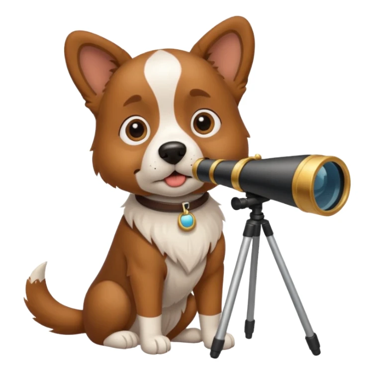 dog with telescope  sticker