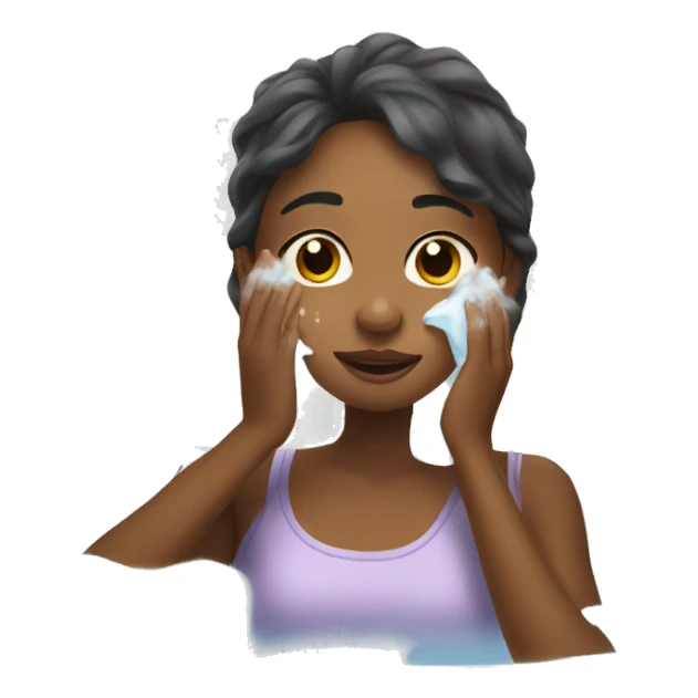 girl washes her face sticker