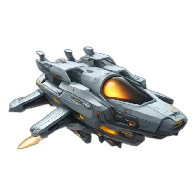 SHMUP space ship with guns and missiles sticker