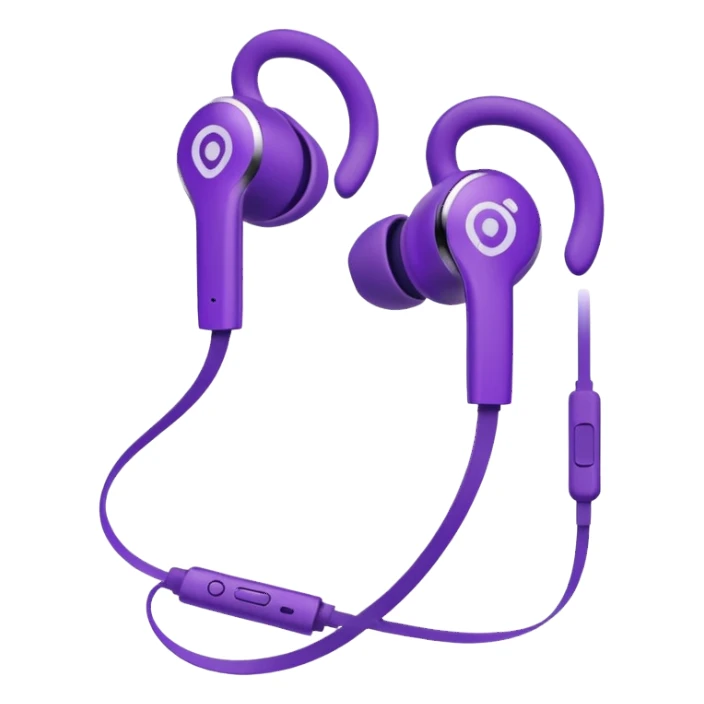 purple wired earbuds sticker