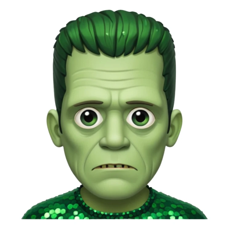 Frankenstein with dark green sequin outfit sticker