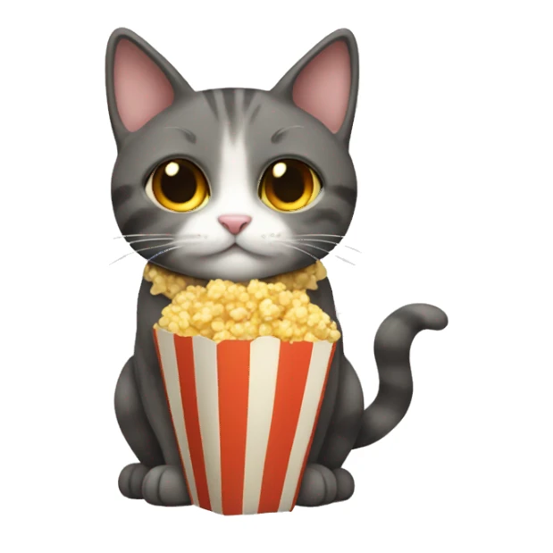 cat with popcorn collar sticker