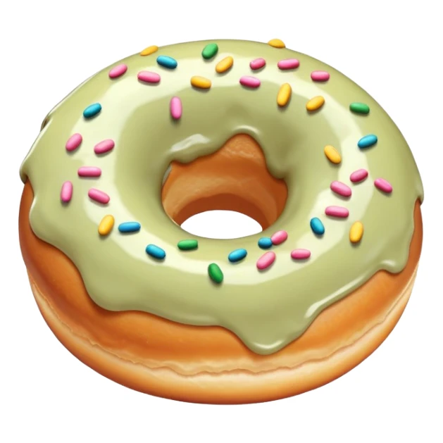 Donut with pastel olive cream sticker