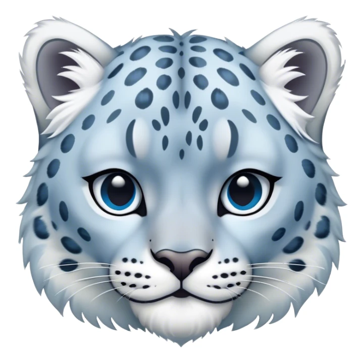 a pastel blue snow leopard sticker