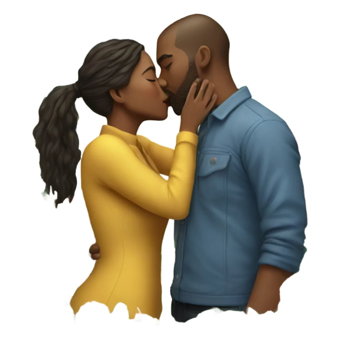 Hyper Realistic Couple kissing surrounded by flowers sticker