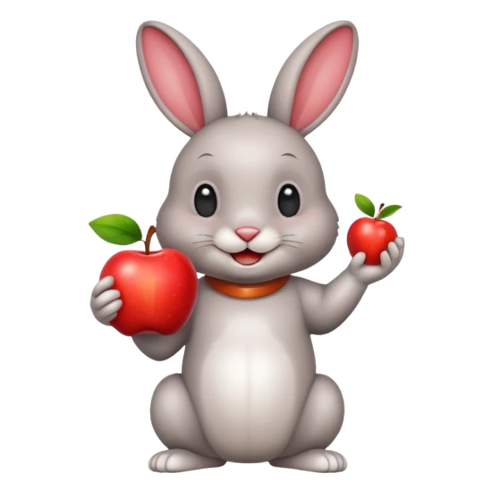 Happy rabbit same apple emoji  sticker