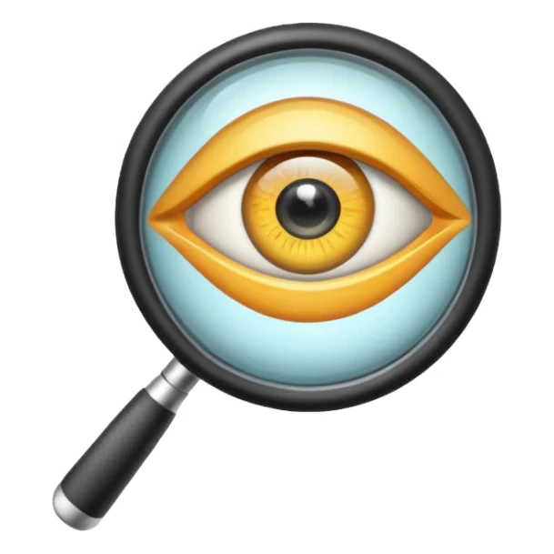 magnifying glass with eye sticker