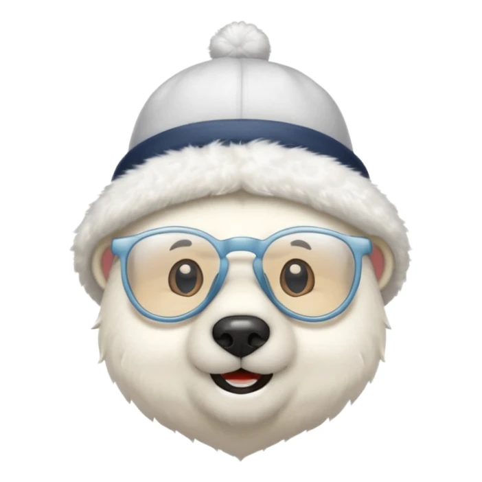  polar bear wearing glasses and a hat sticker