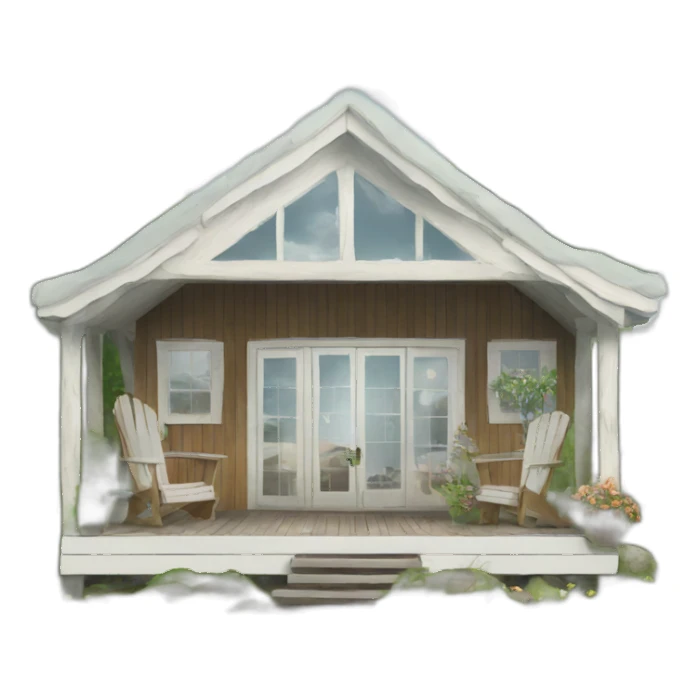 scandinavian summer house sticker