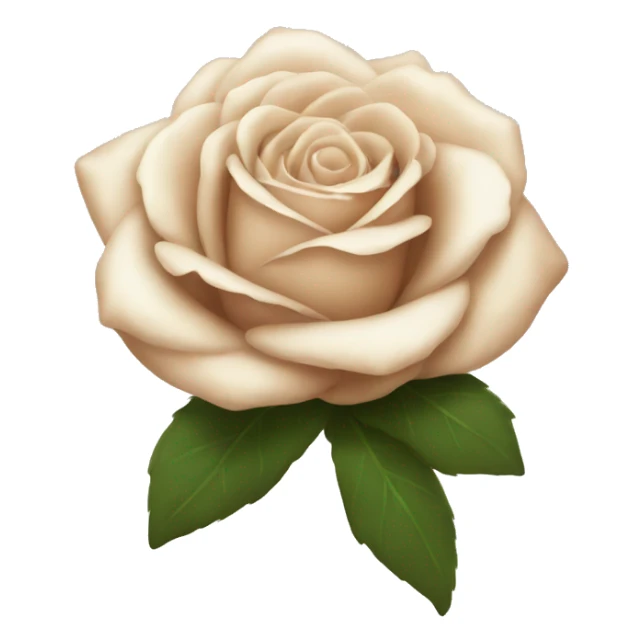 Beige rose with white bow sticker