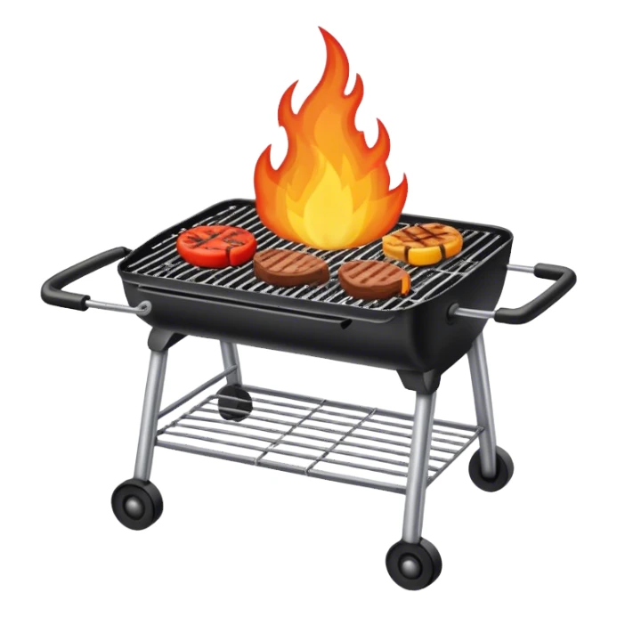 Grill for a barbecue with fire  sticker