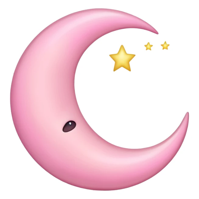 Pink crescent moon sticker