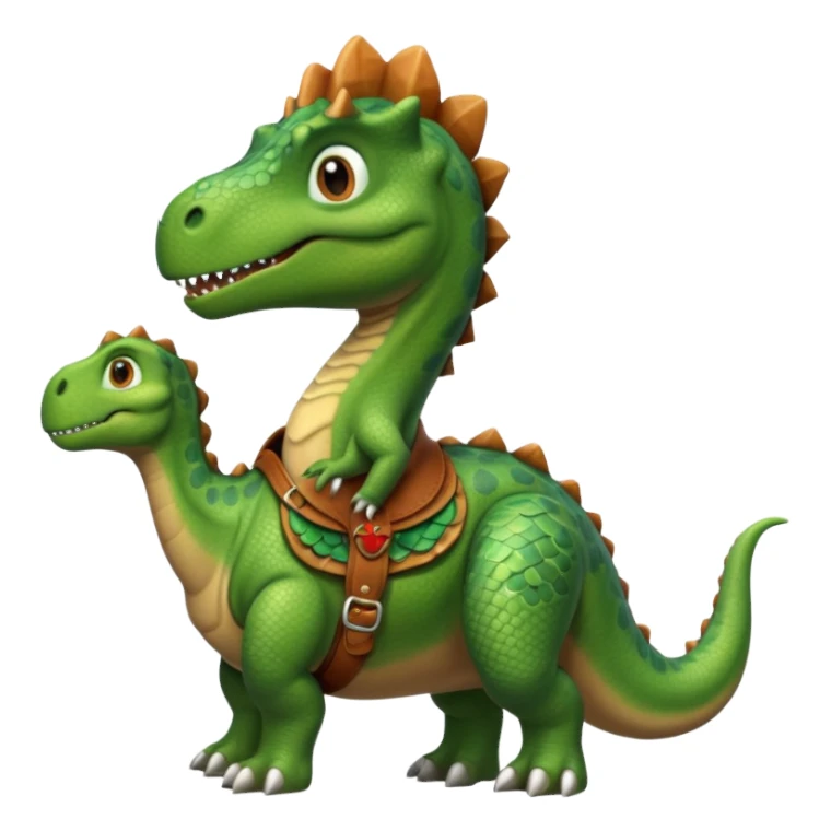 Dinosaur in saddle, portrait sticker