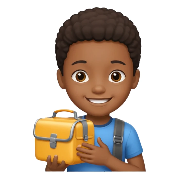 balck child with lunchbox sticker