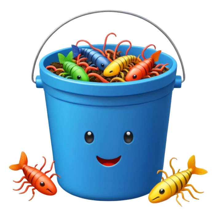 fake bait bucket fishing sticker