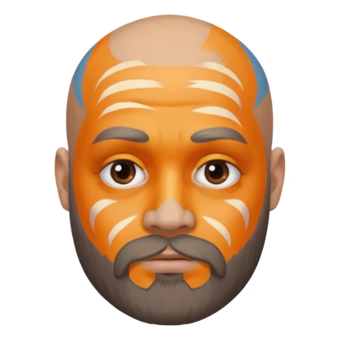 bald bearded man with face paint sticker
