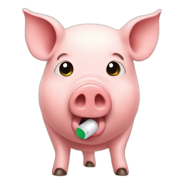 Pig takes a pill sticker