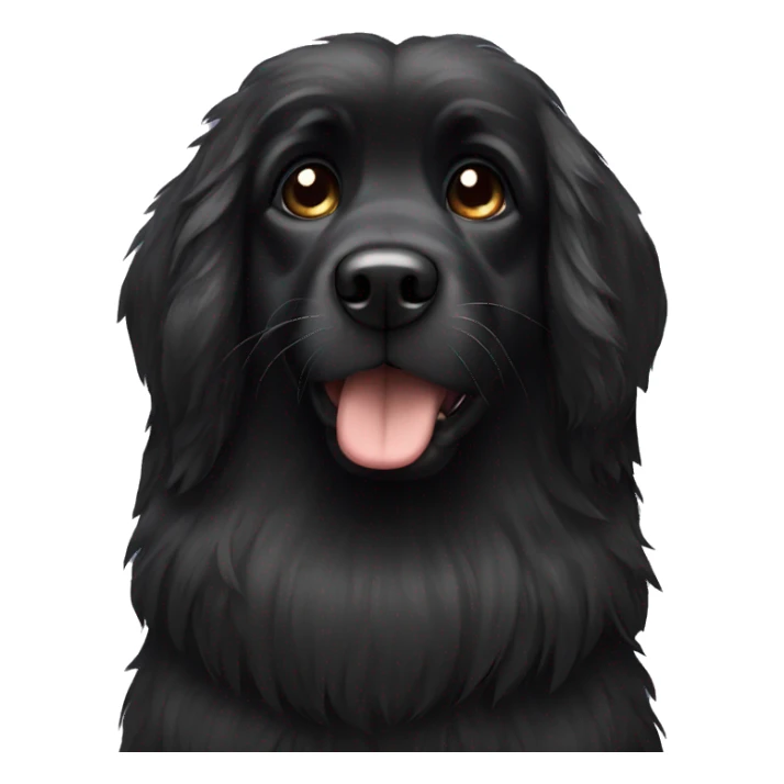 Black Dog long fur sticker