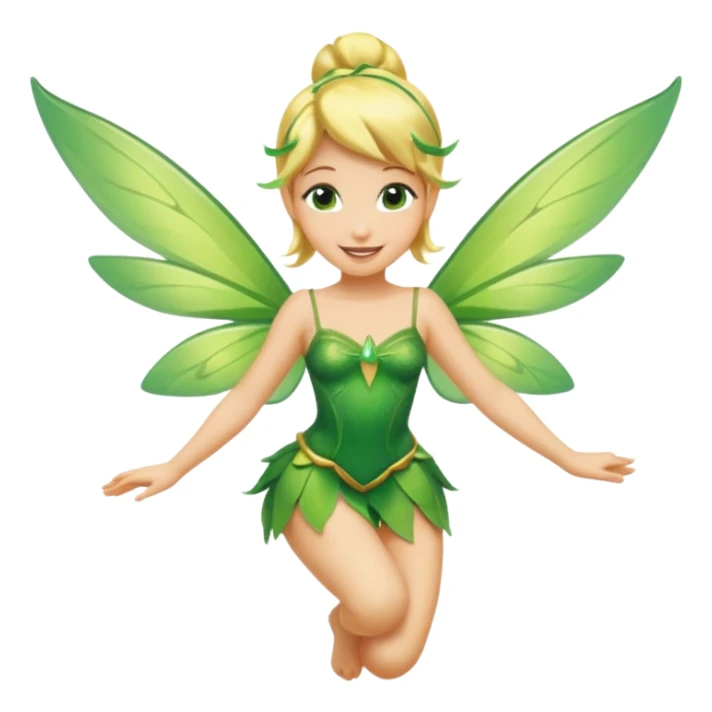 skeumorphic tinkerbell flying sticker