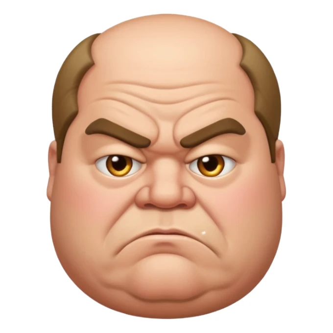 fat grumpy man sticker