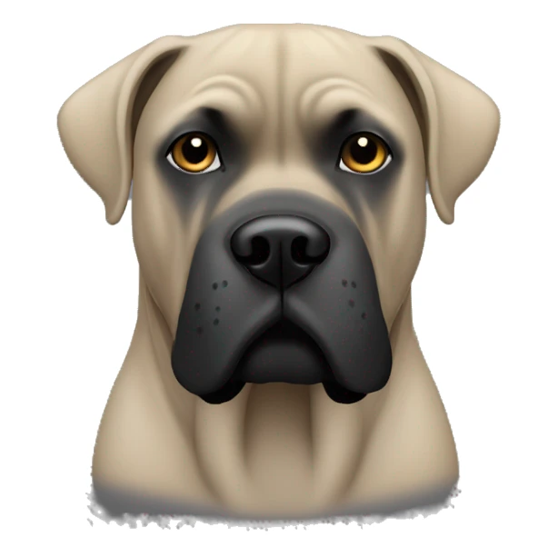 cane corso with clipped ears, black face sticker