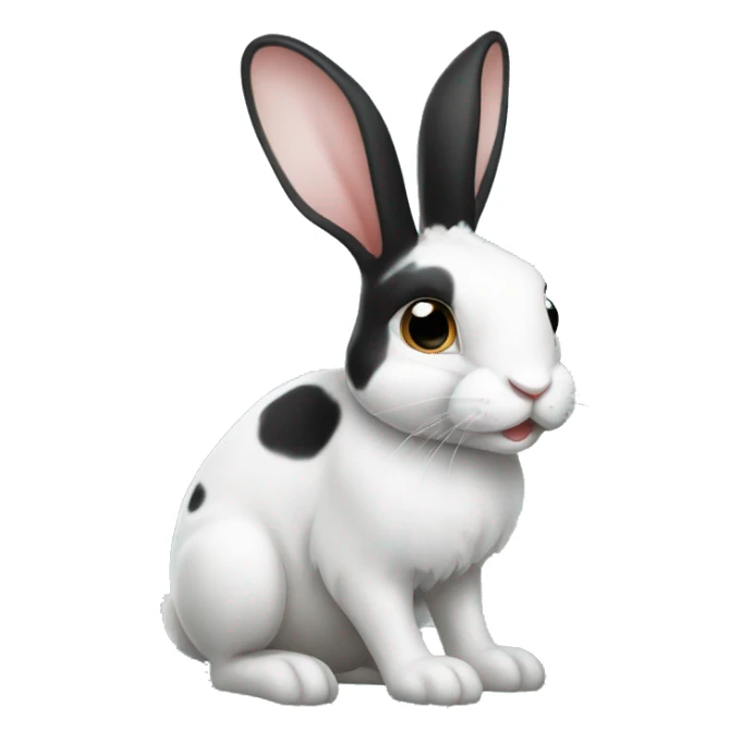 black and white spotted rabbit sticker