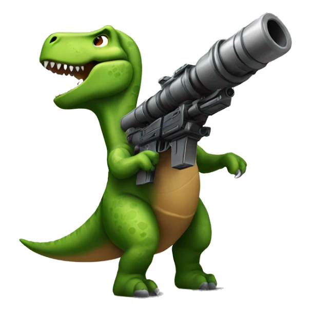 Dinosaur with minigun sticker