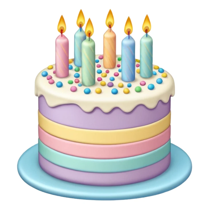 1 layer pastel birthday cake sticker