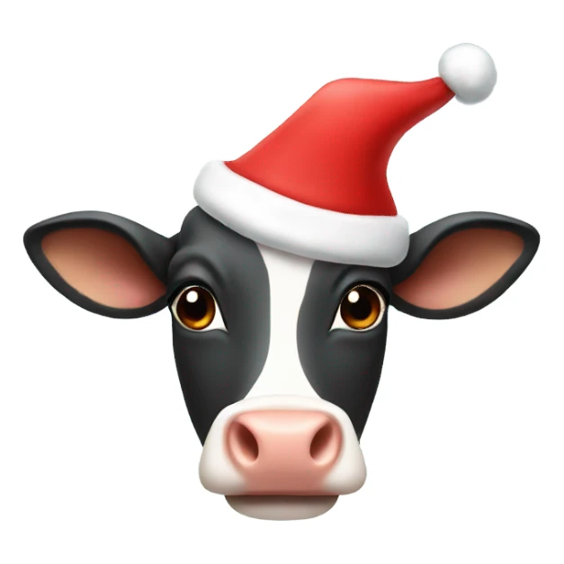 Moo deng wearing a Santa hat sticker
