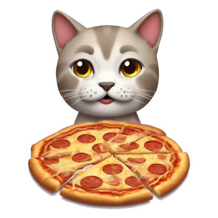 Gato comiendo pizza sticker