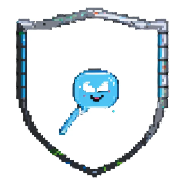 customer service shield with chat bubble and help desk tools sticker