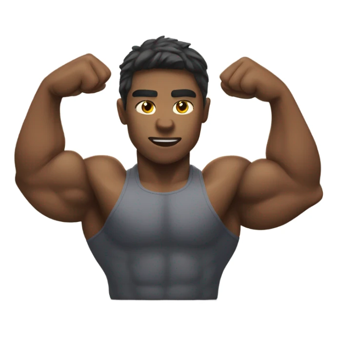 Person flexing strong muscles  sticker