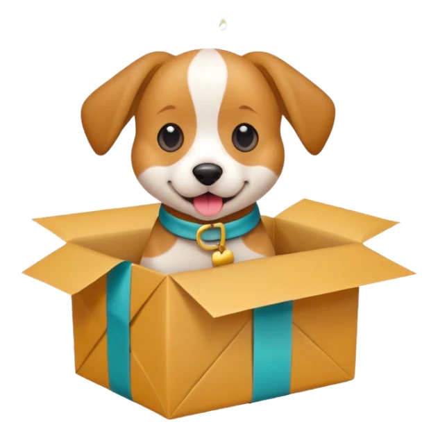 Dog in wrapped new yaer sticker