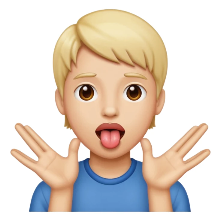 tounge out with hands to the side  sticker