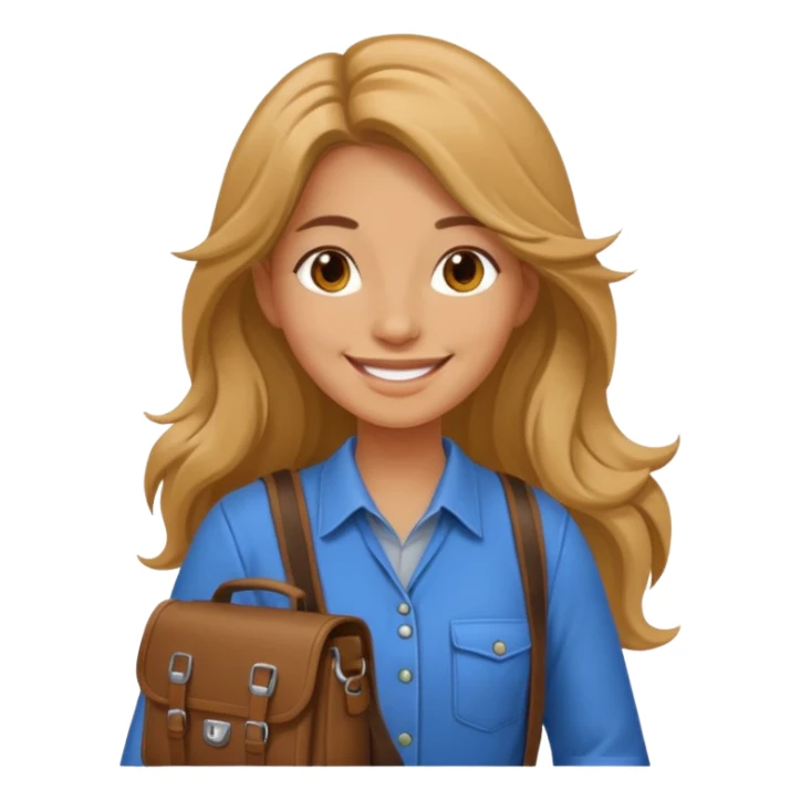 long haired courier woman sticker