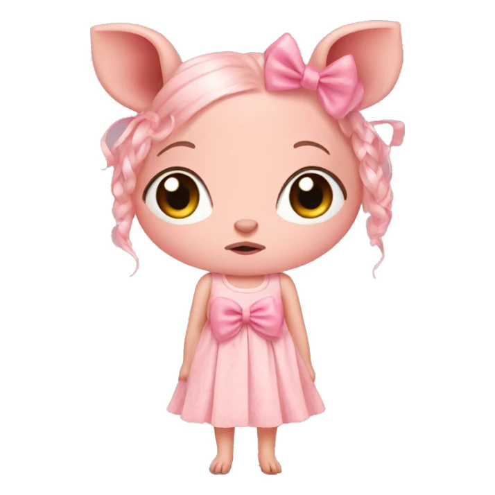 pig dress bows sticker