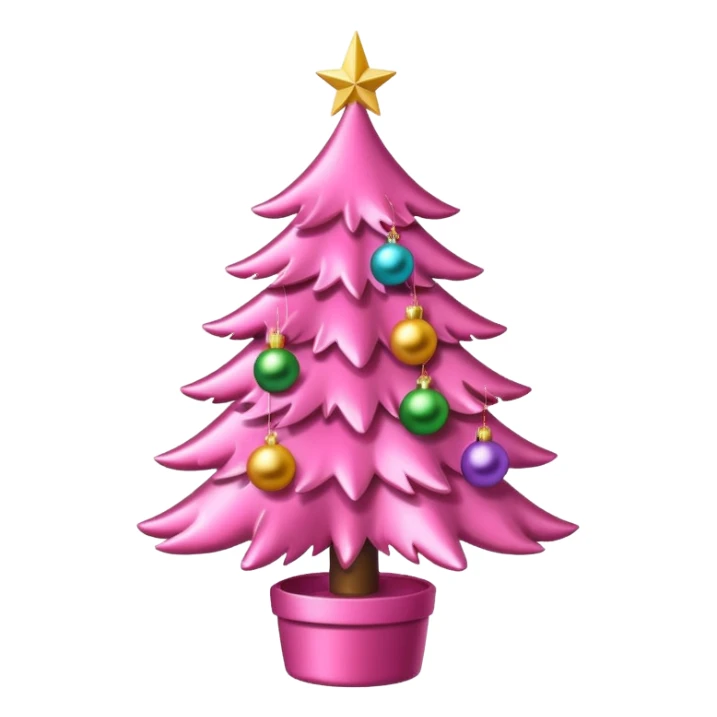 Cute pink christmas tree sticker
