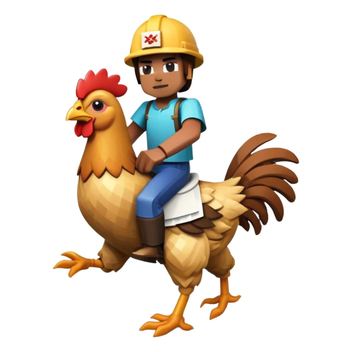Minecraft chicken jockey sticker