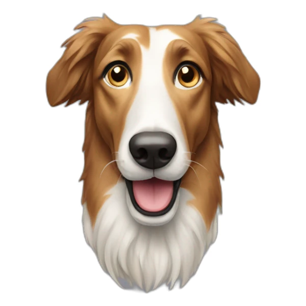 happy borzoi dog looking up confused sticker