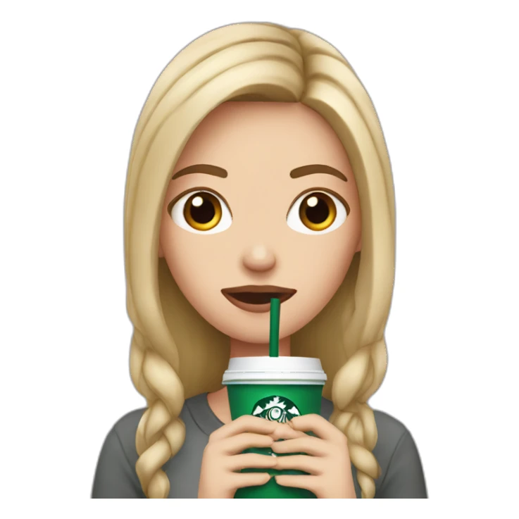 white girl holding starbucks stressed anxious sticker