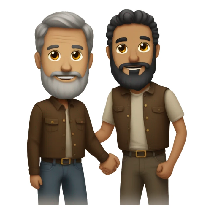 Two bearded men are holding hands sticker
