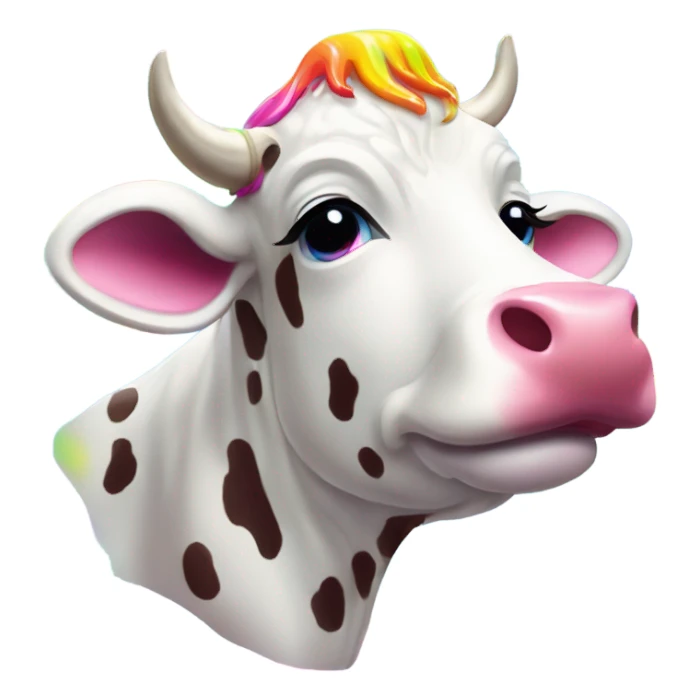 Lisa frank cow with rainbow spots sticker