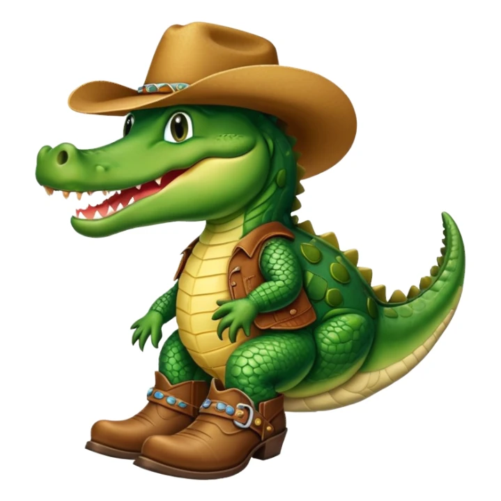 Alligator with cowboy boots on  sticker