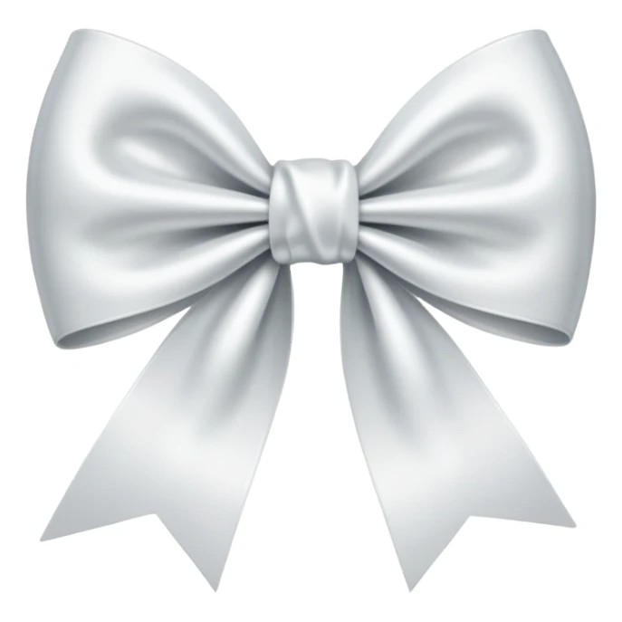 A white ribbon bow sticker