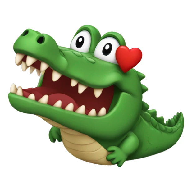 Croc and heart sticker