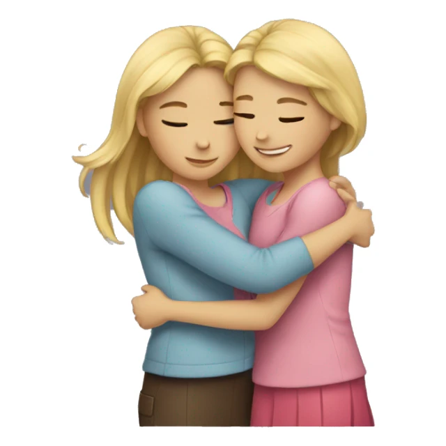 girl best friends hugging  sticker