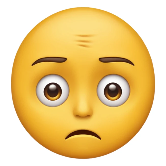 A realistic worried emoji sticker