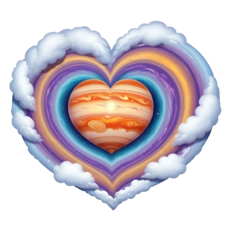 heart shape Jupiter planet space sticker