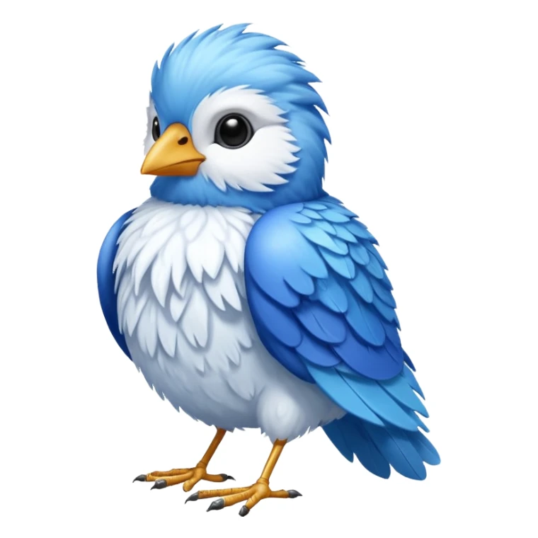 vhite and blue feathered bird sticker