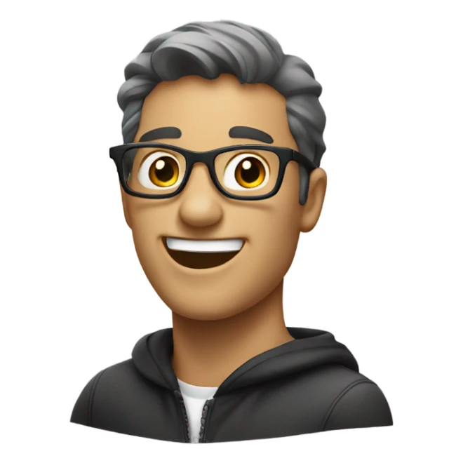 excited man with dark glasses sticker